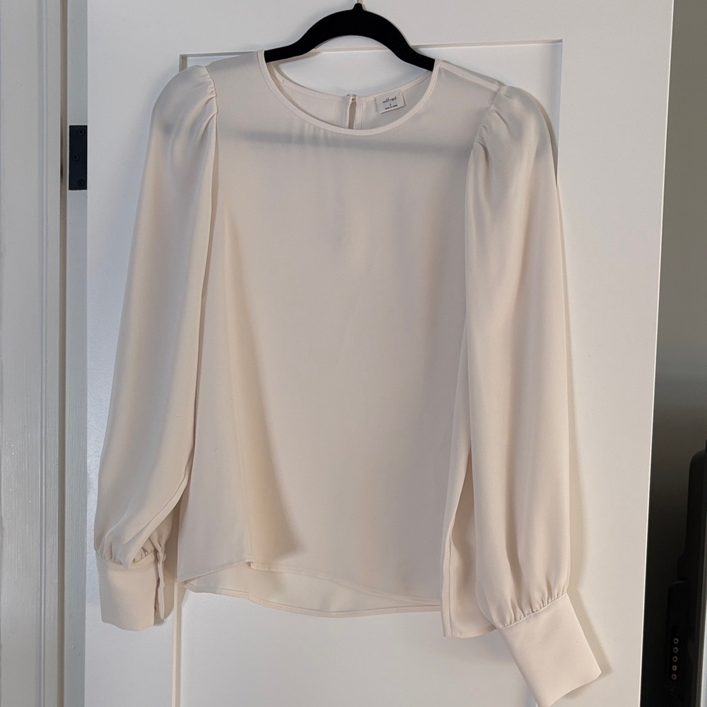 Wilfred Cream Long-Sleeve Puff Shoulder Blouse